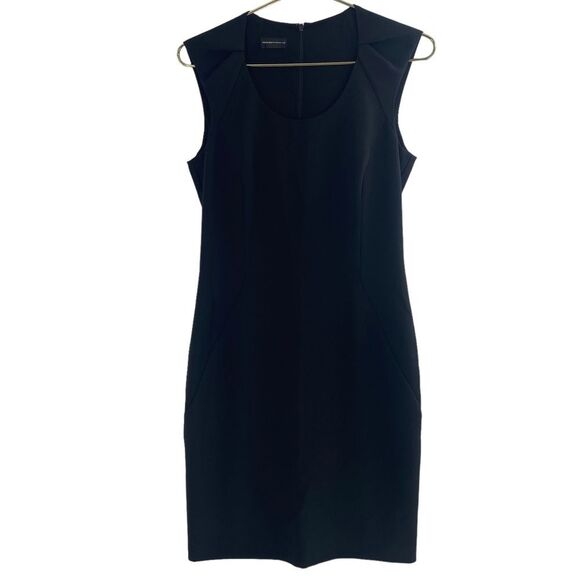 Emporio Armani Italian Sheath Dress Black Size 4 Gathered‎ Front - Picture 9 of 9